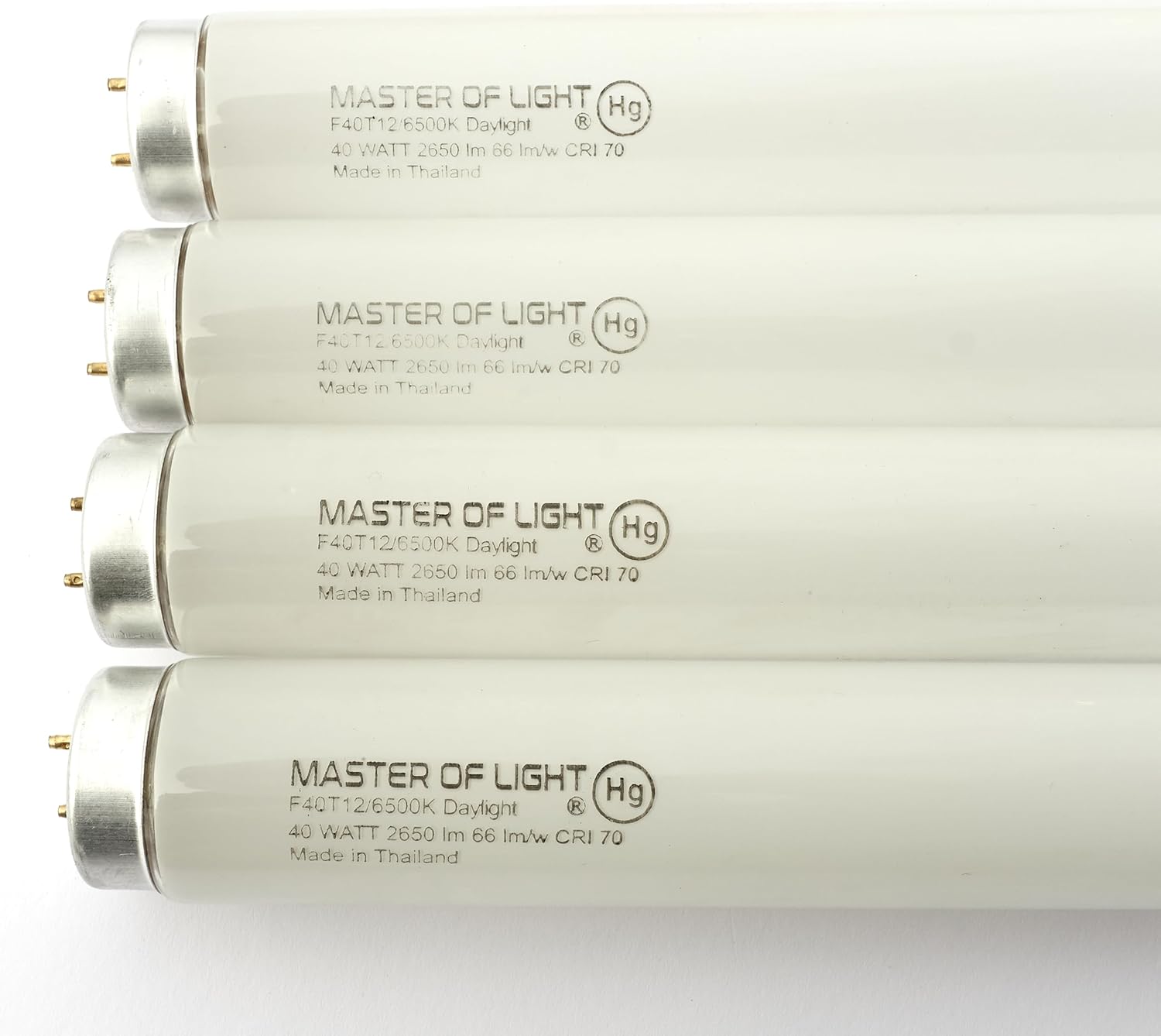 F40T12/D (4 Pack) 4ft Fluorescent Tube Light Bulb 40W 40 Watt Daylight T12 F40T12 6500K 1.5 inch Diameter Replaces F40DX F40T12/865/ECO F40SP65/ECO F40DX/ALTO F40/LR/ECO/2P F40T12/DX (4)