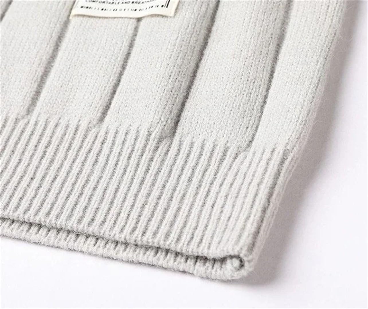 Men's Knit Sweater Sleeveless Striped Waistcoat Vest Beige Cable Knit Pullover