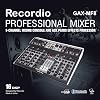 GAX-MF8 8 Channel Audio Mixer 16 Digital Reverb Effect 3 Band Equalizer Mixing Console with USB + 48V Phantom Power