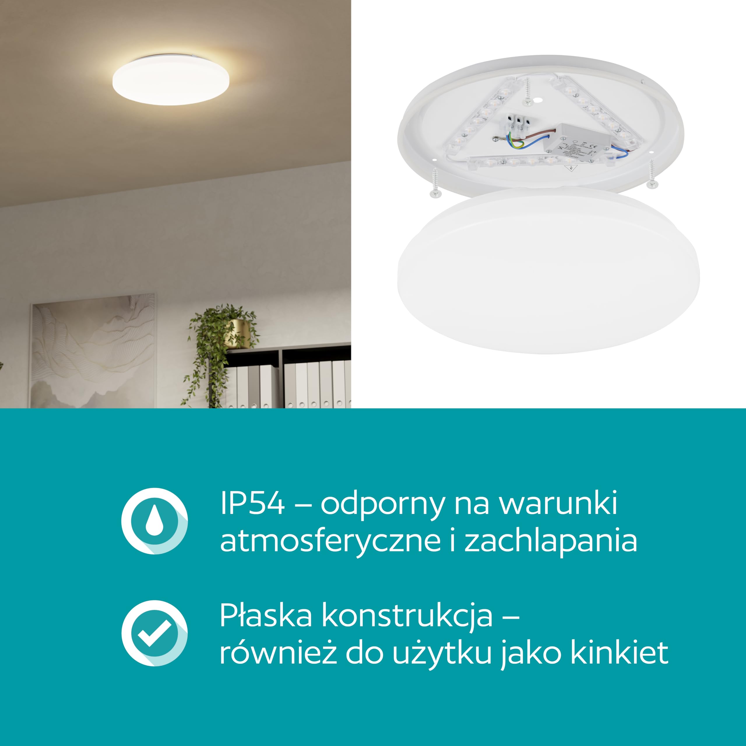 EGLO LED lampa sufitowa zewnętrzna Approdo, 4600 lm, na balkon i taras