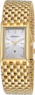 BERNY Gold Watches for Men with Date Window Japanese Quartz Movement Waterproof Men's Wrist Watches Luxury Casual Fashion Mens Watch