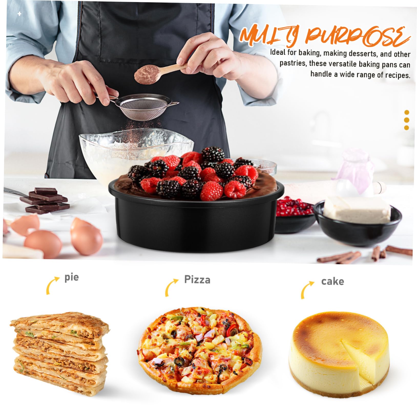 SOLUSTRE 3 Piezas Moldes Redondos para Tartas de Horno Antiadherente para Repostería y Profesional