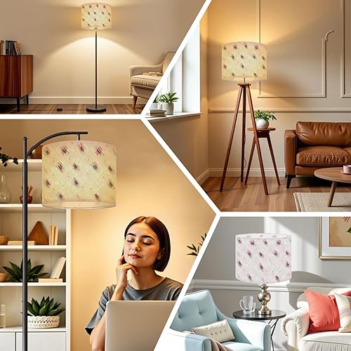 Miniatura 8 de Drum Lamp Shades Distorted graphic daisy flower seamless Modern retro hipster floral Lampshade for Floor Lamps Table Lamp Pendant Light Linen