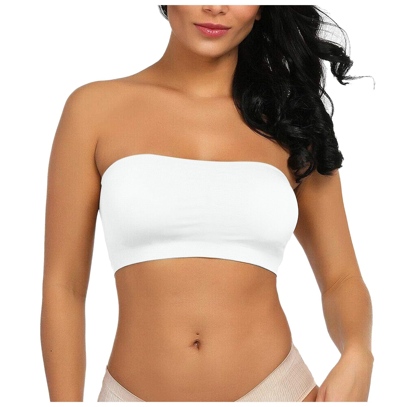 Sujetador bandeau sin costuras sin tirantes con relleno elástico tallas variadas