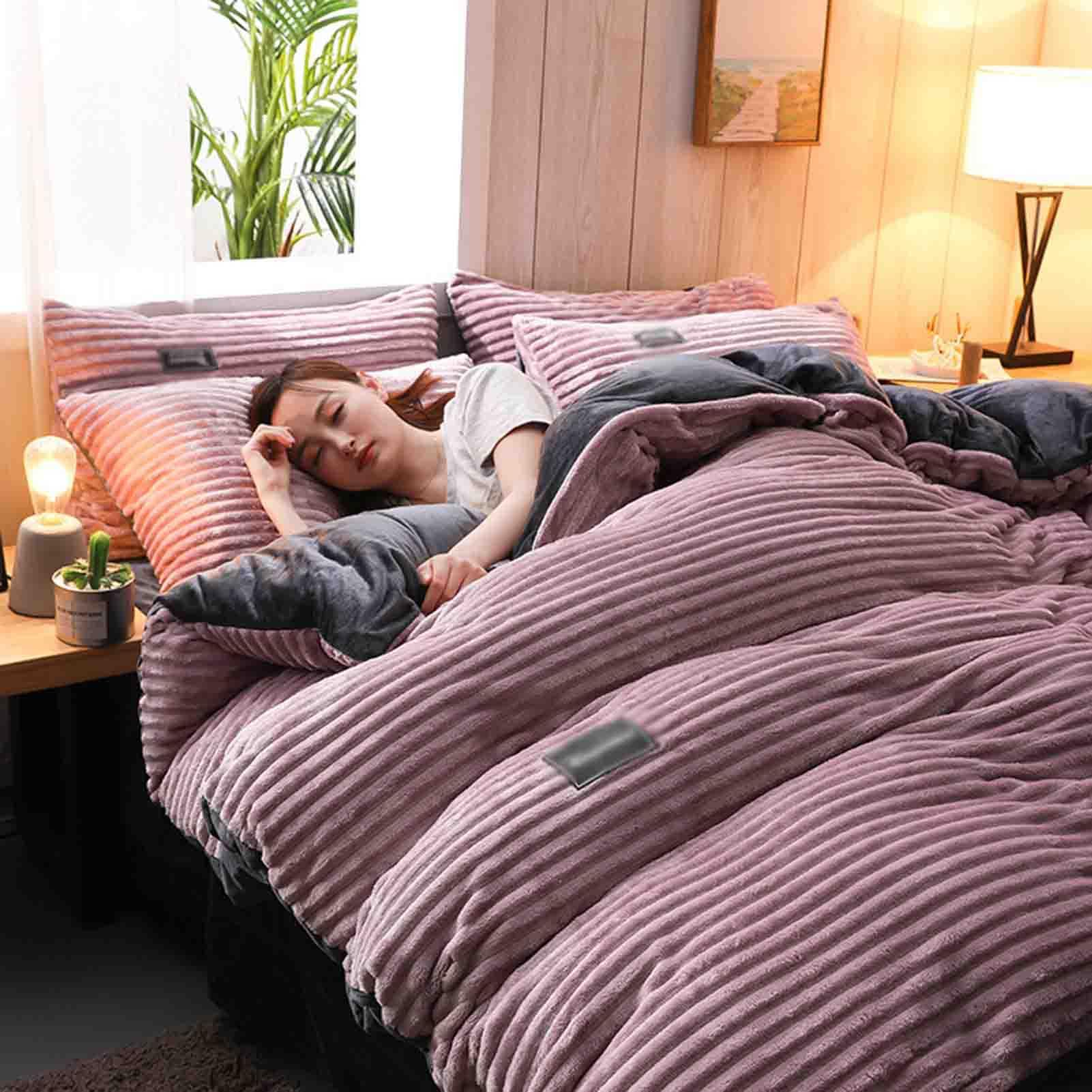 Duvet Covers, Soft and Fluffy Duvet Cover, Cozy Velvet Bedding Set, With 2 Pillowcases And Fitted Sheet - Perfect for A Warm And Cozy Bedroom