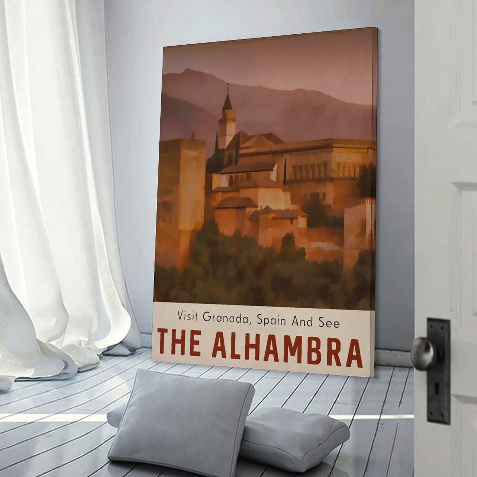 Junmoney Visit The Alhambra Decorative Wall Artwork 20x30inch(50x75cm), for Living Room, Bedroom, Office Or Hallway, Decorative Artwork with Broad Appeal