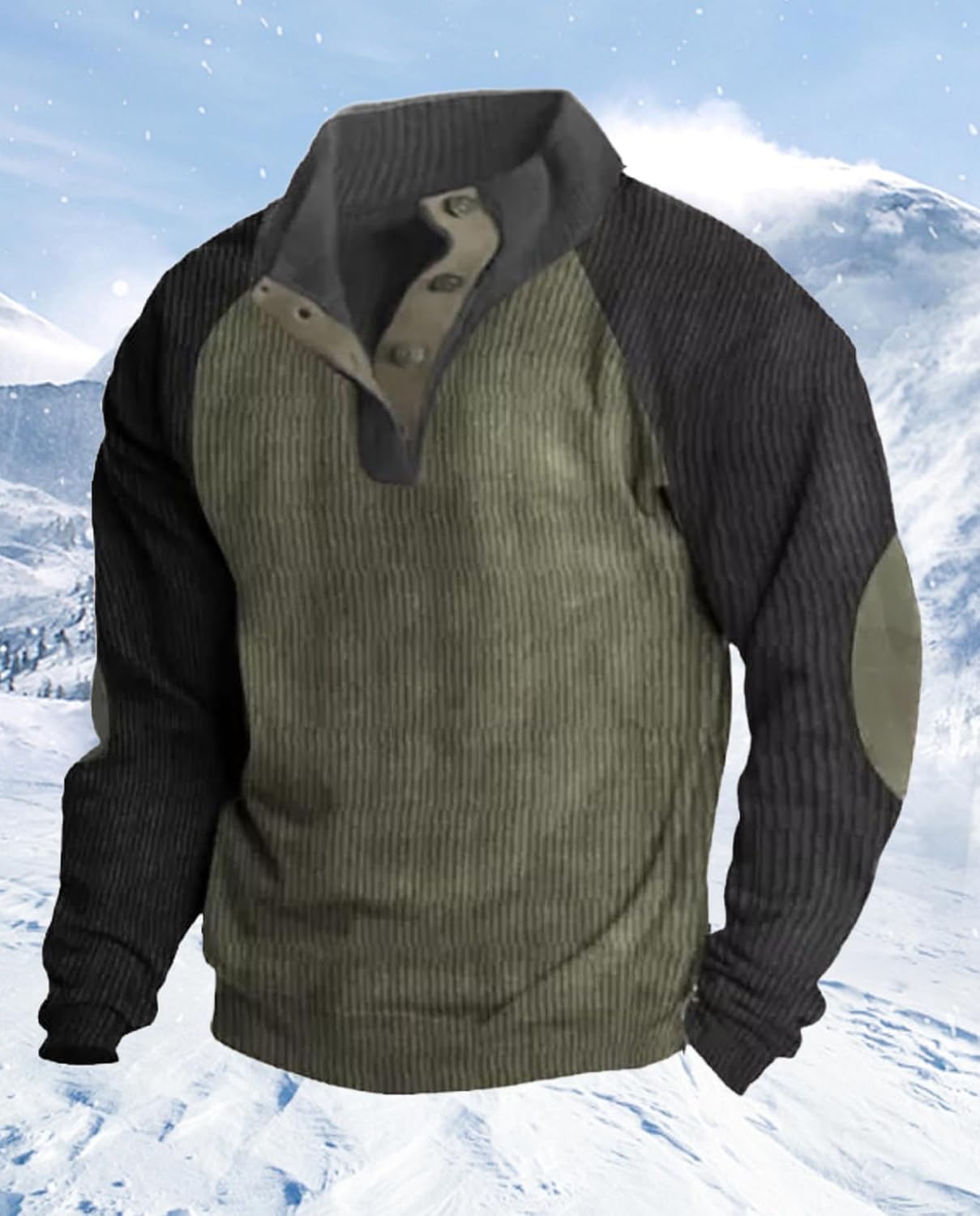 Western Sweatshirts for Men Aztec Retro Pullover Quarter Zip Sweatshirt Mens Stitching Color Fleece Sweatshirt - Image 5