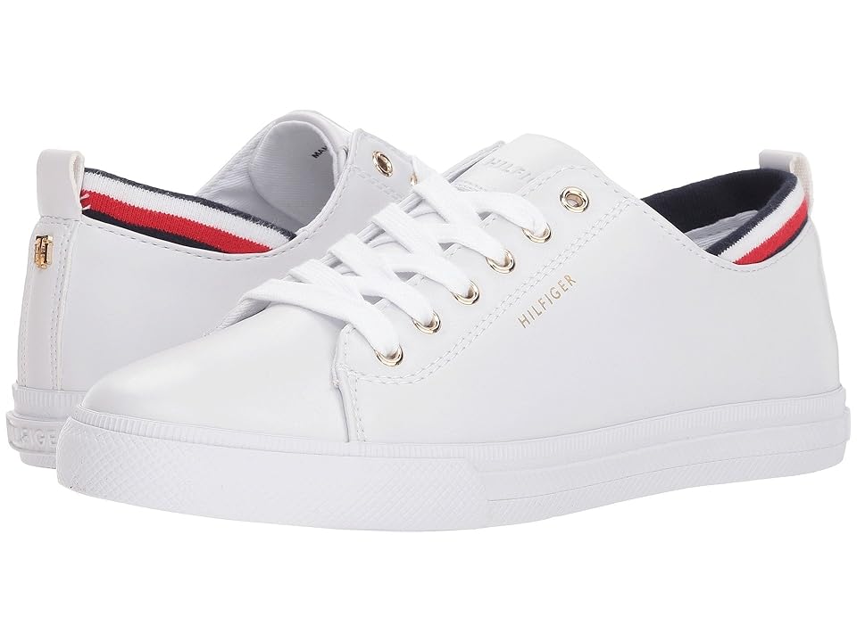 New Tommy Hilfiger Lou (White Leather) Women's Shoes | beayshopping.com