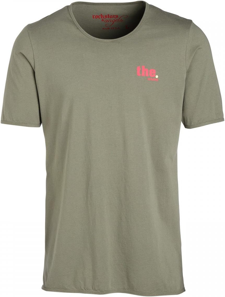 Rockstars & Angels Men T-Shirt The Rockstars Bungalow Cut Army Green Herren Men