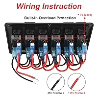 Vista 5 de Panel de interruptor basculante de barco de 6 cuadras, panel de interruptores marinos, impermeables, interruptores de palanca marinos