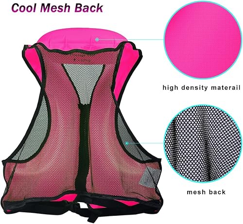 Miniatura 5 de NAXER Chaquetas inflables de flotabilidad, chalecos de esnórquel para adultos, kayak, kayak, esnórquel, traje de esnórquel de 90 a 200 libras, fácil