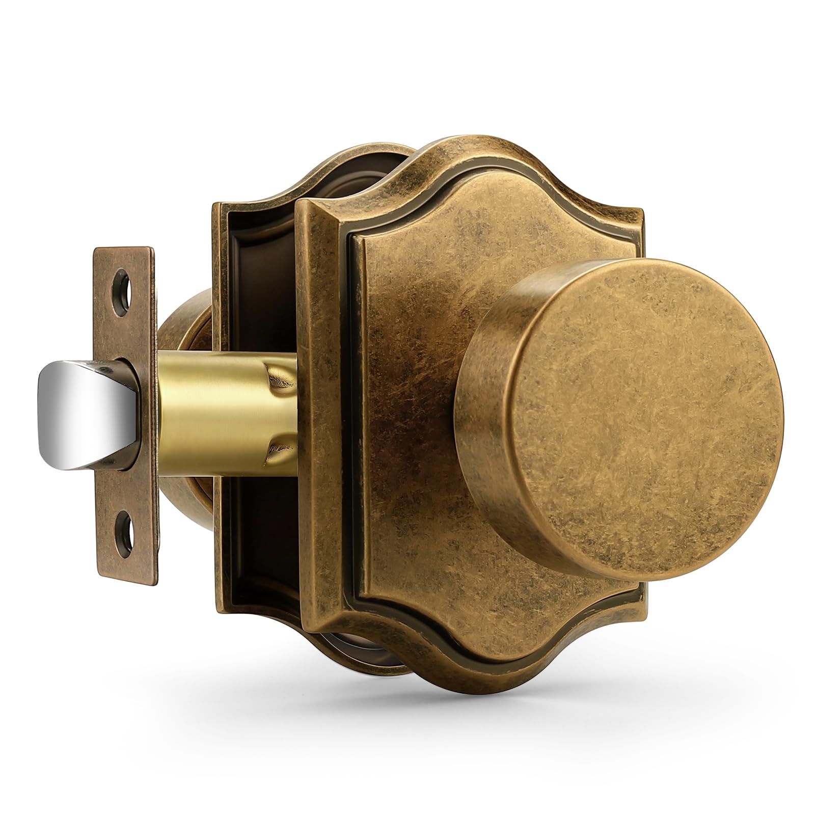 Antique Brass Door Knobs - Privacy & Push Button Lock -28