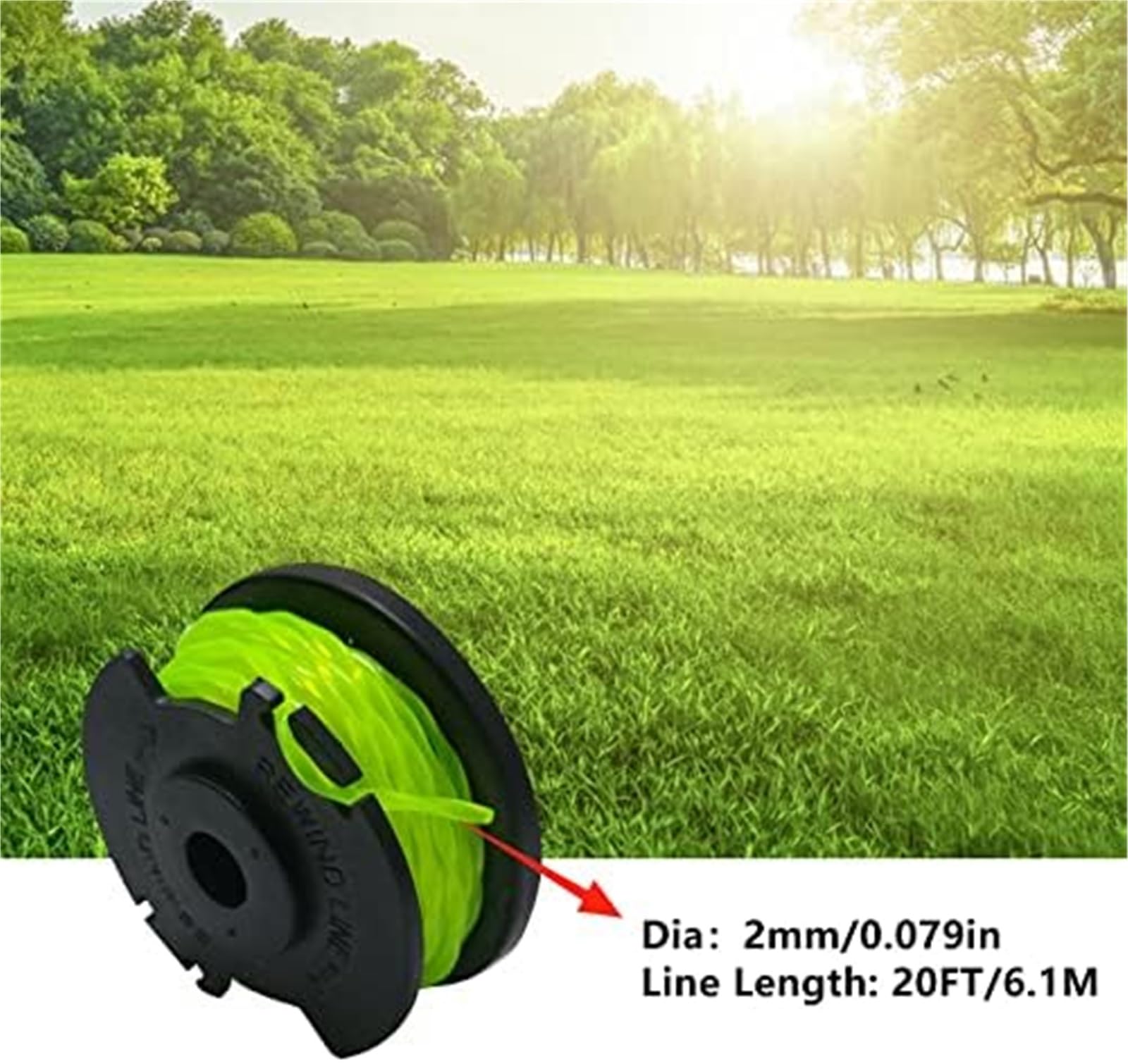 Automatyczna szpula kosiarki Szpula kosy spalinowej, dla Ryobi Rac143 6.1MX 2Mm 36V żyłka zamienna dla podkaszarki, RLT36B33 RY36LT33A-0(BLACK 8 2)