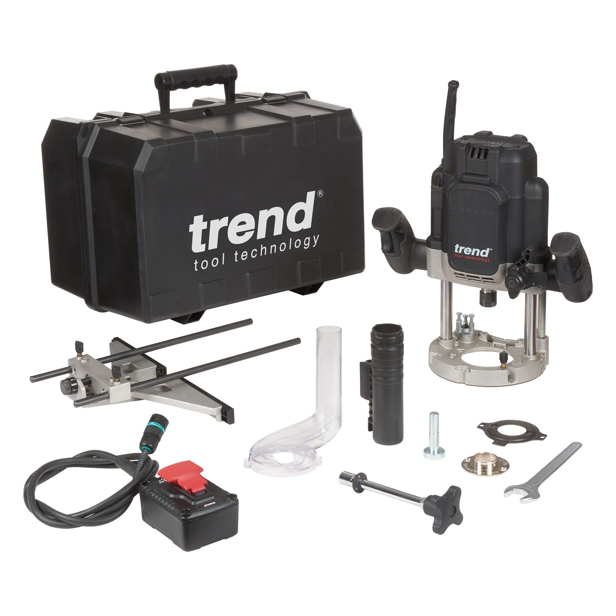 Trend T14EK 2300W 12mm Fresadora de taller de velocidad variable 230V EU, profundidad de entrada de 80 mm, perfecto para uso manual y de mesa fresadora, T14EK/EURO