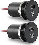 Acegoo 118W 12V USB Outlet 100W Type-C Laptop Car Charger,18W QC3.0 USB-A Dual Port Fast Charging Socket, Replacement Car Charger Accessories for RV Camper Trailer Truck Boat Golf (1Pcs)