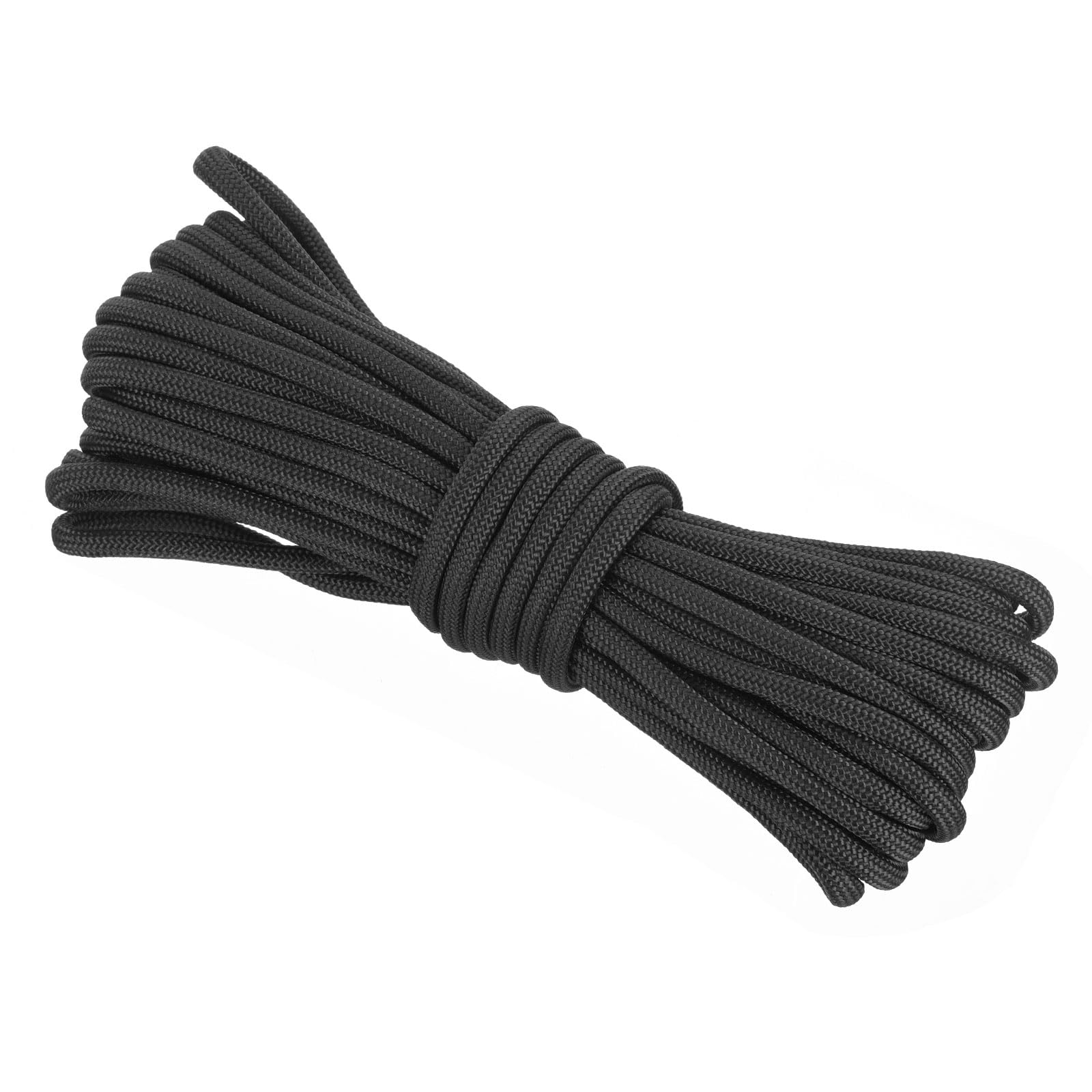 Rebower 550 Paracord Rope 8m, 4mm Thin Paracord Nylon Cord 7-Strand Core [for Tent Camping Outdoor Gear] - Black