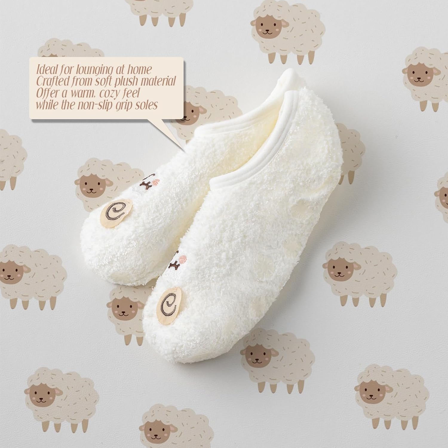 3Pairs Cozy Winter Fuzzy Socks for Women With Grip Anti-Slip Fluffy Plush House Warm Ankle Socks - Image 7