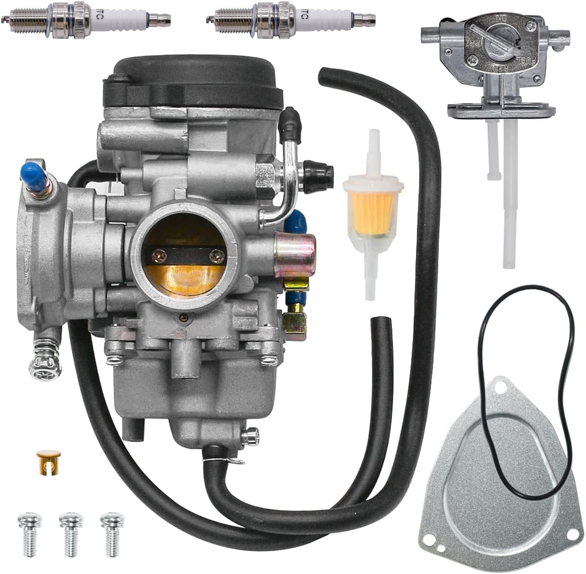 Carburetor Fit for Suzuki Quadrunner 250 LTF250 LTF-250 2X4 LTF250F 4x4 2000 2001 2002 With Fuel Petcock 13200-20B00 13200-20B01