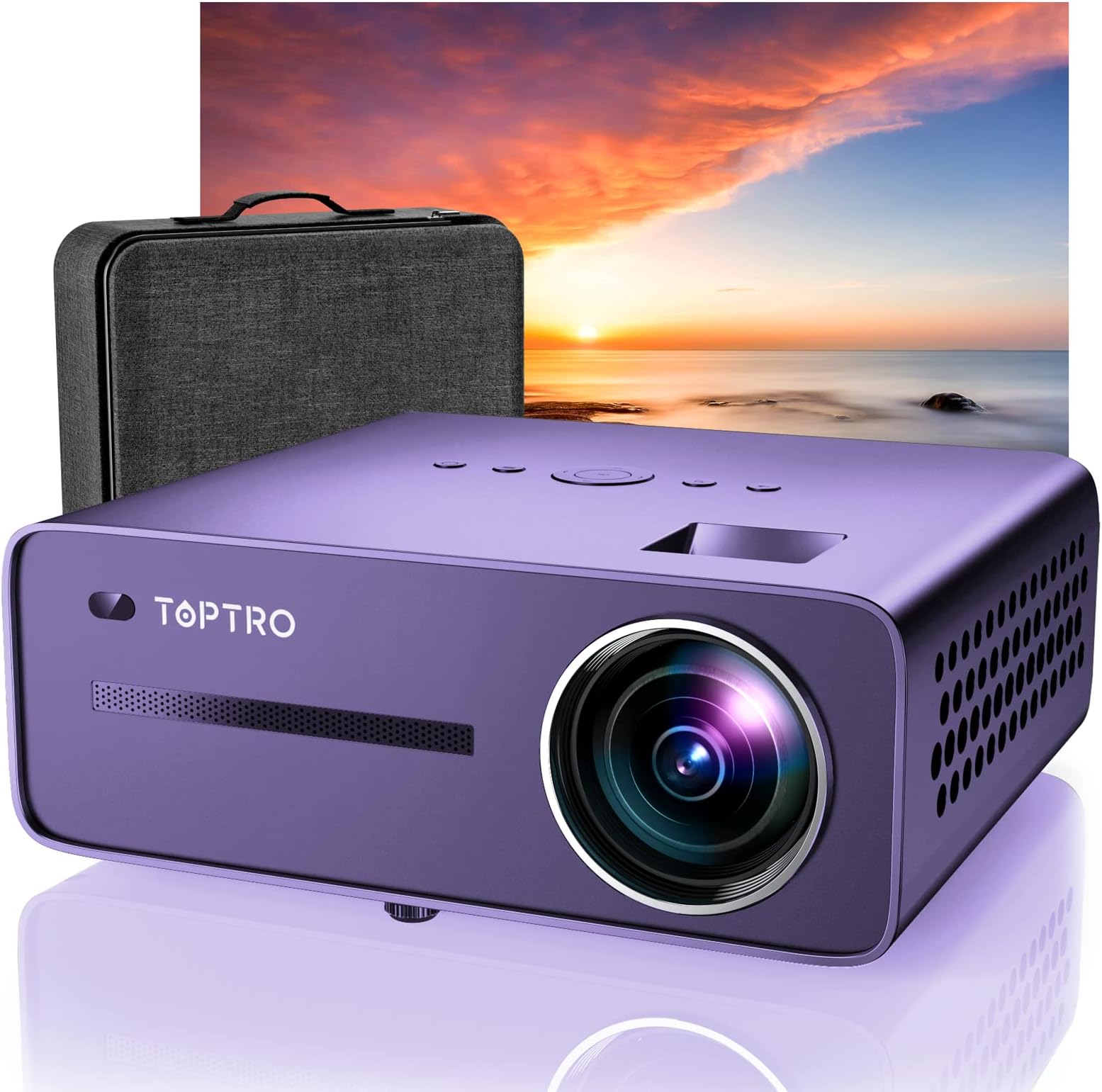 TOPTRO Portable Projector,5500 Lumens Video Projector Support 1080P,200" Display,HiFi Speaker,[Native 720P] 55000 Hrs Outdoor/Home Projector Compatible with TV Stick/Phone/Laptop/PS4/SD/USB/VGA/HDMI