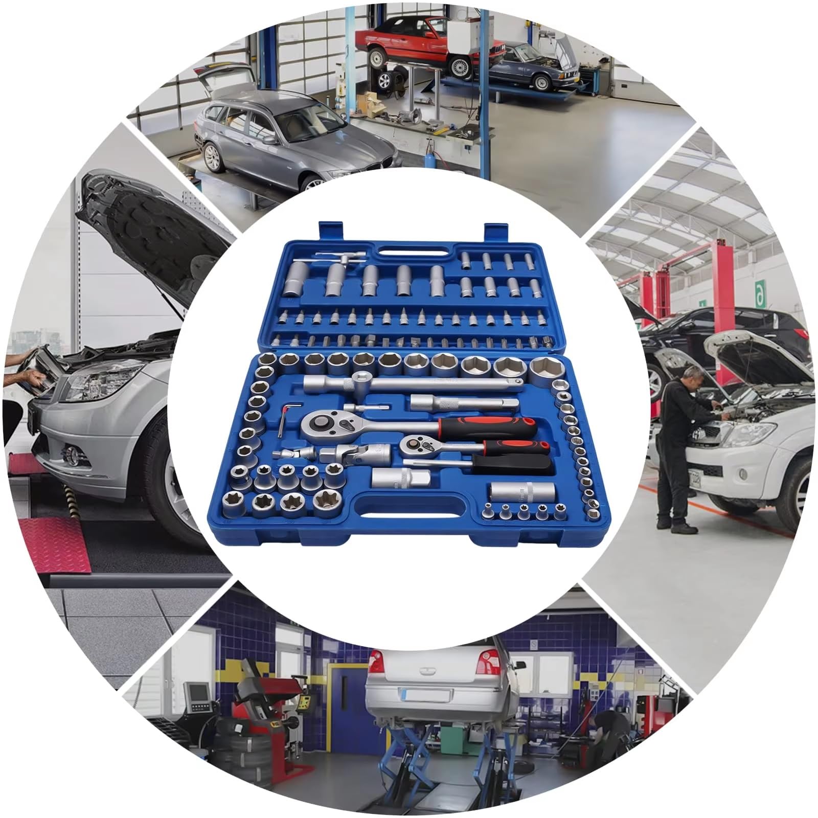 Set utensili professionali 108 Pz Multi Funzione Presa Auto Chiave A Cricchetto Ruota Meccanico Automatico Kit Attrezzi Di Coppia Manuale Cassetta Degli Attrezzi Di Riparazione Domestica