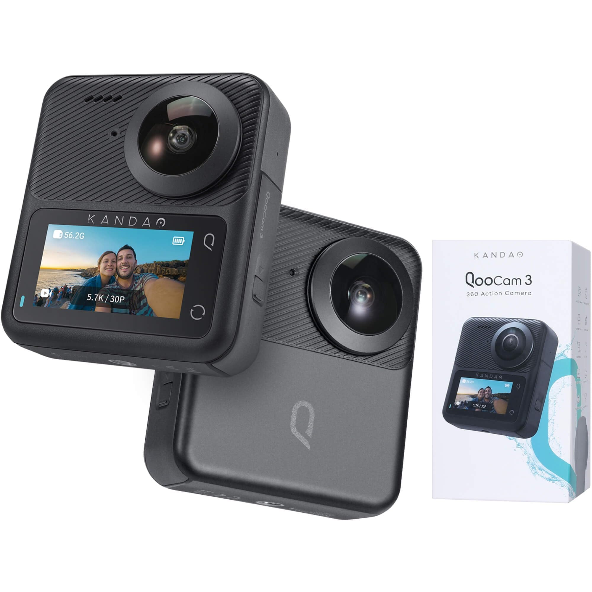 Amazon | KanDao Qoocam 3 アクションカメラ 5.7K 62MP 360度スポーツ 