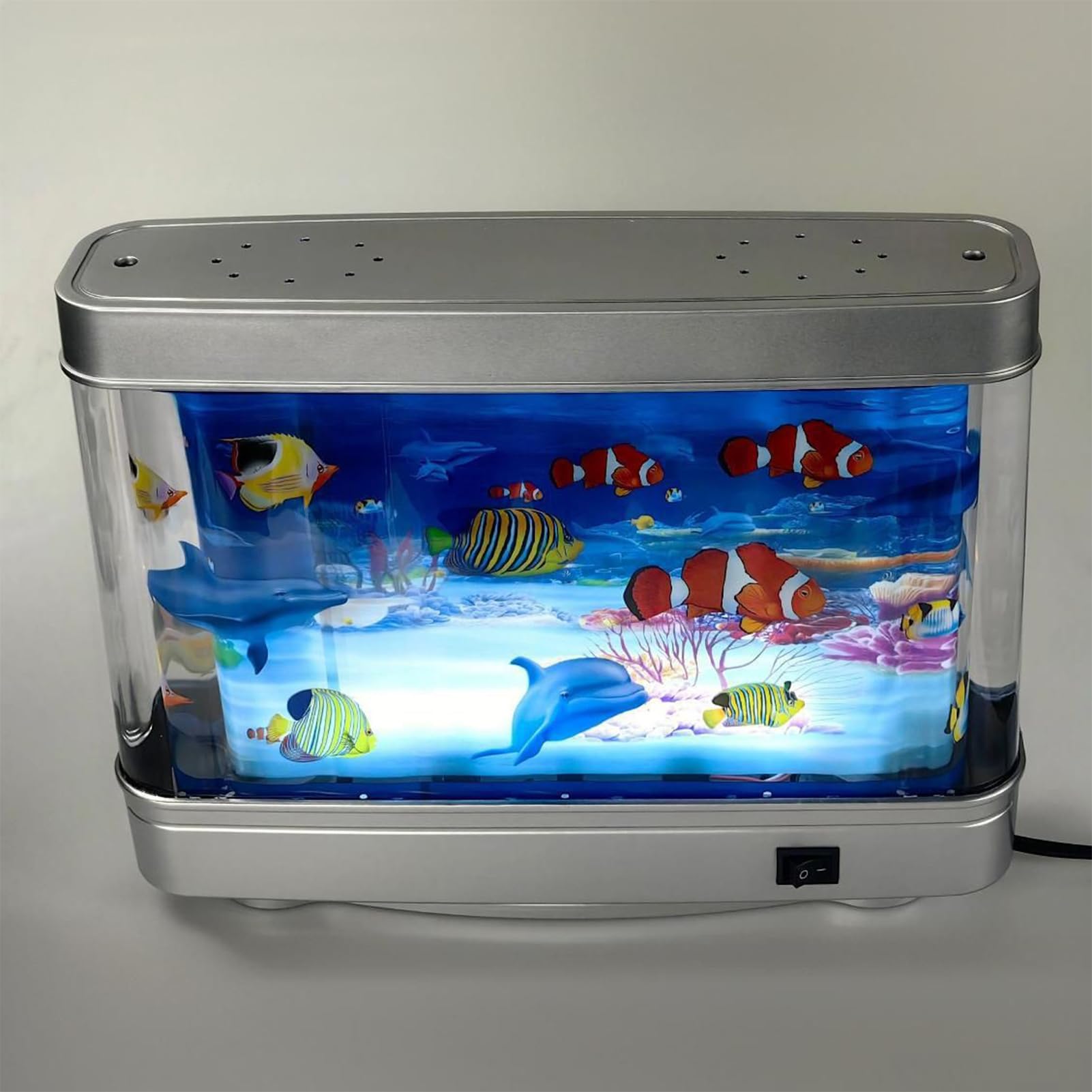 Acquario di pesci finti | Acquario artificiale con pesci in movimento, decorazione realistica, luce luminosa silenziosa per la camera dei bambini dei bambini notte compleanno