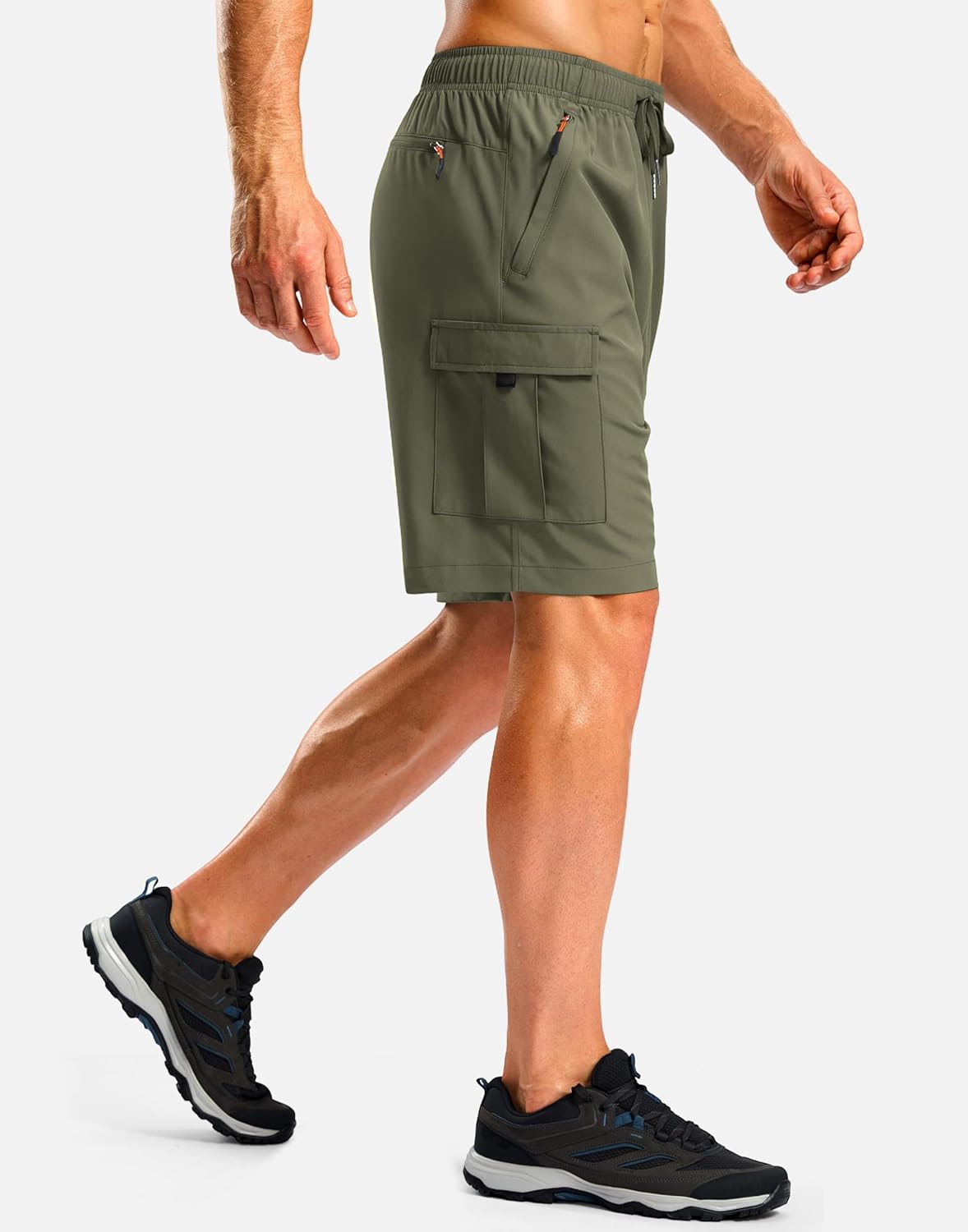 Pudolla Men's Hiking Cargo Shorts with 5 Pockets Lightweight 9" Outdoor Work Casual Shorts for Men Travel Fishing - Image 2