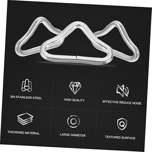 Miniatura 8 de 40 piezas de anillos triangulares para trampolín, anillos de correa de repuesto de correa de alta resistencia, clips marinos, anillos triangulares