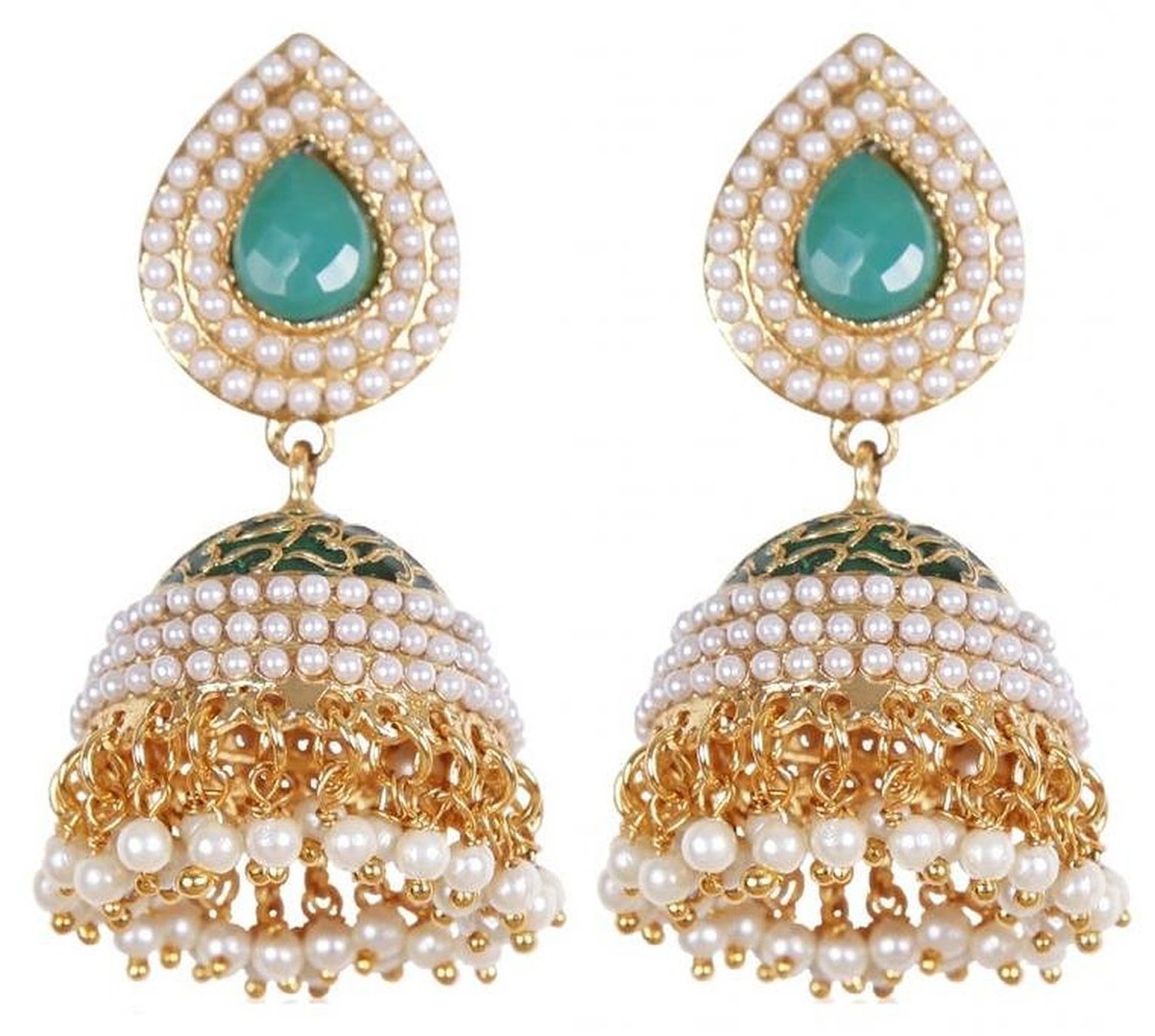YouBella Jewellery Earings Traditional Gold Plated Jhumka/Jhumki Earrings for Girls and Women (Green) (B06Y3JNXQ6) Amazon Price History, Amazon Price Tracker