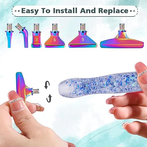 Miniatura 2 de DoreenBow 13 puntas de metal para pintura de diamantes, puntas de rosca, puntas de rosca luminosas, accesorios para bolígrafos de pintura de