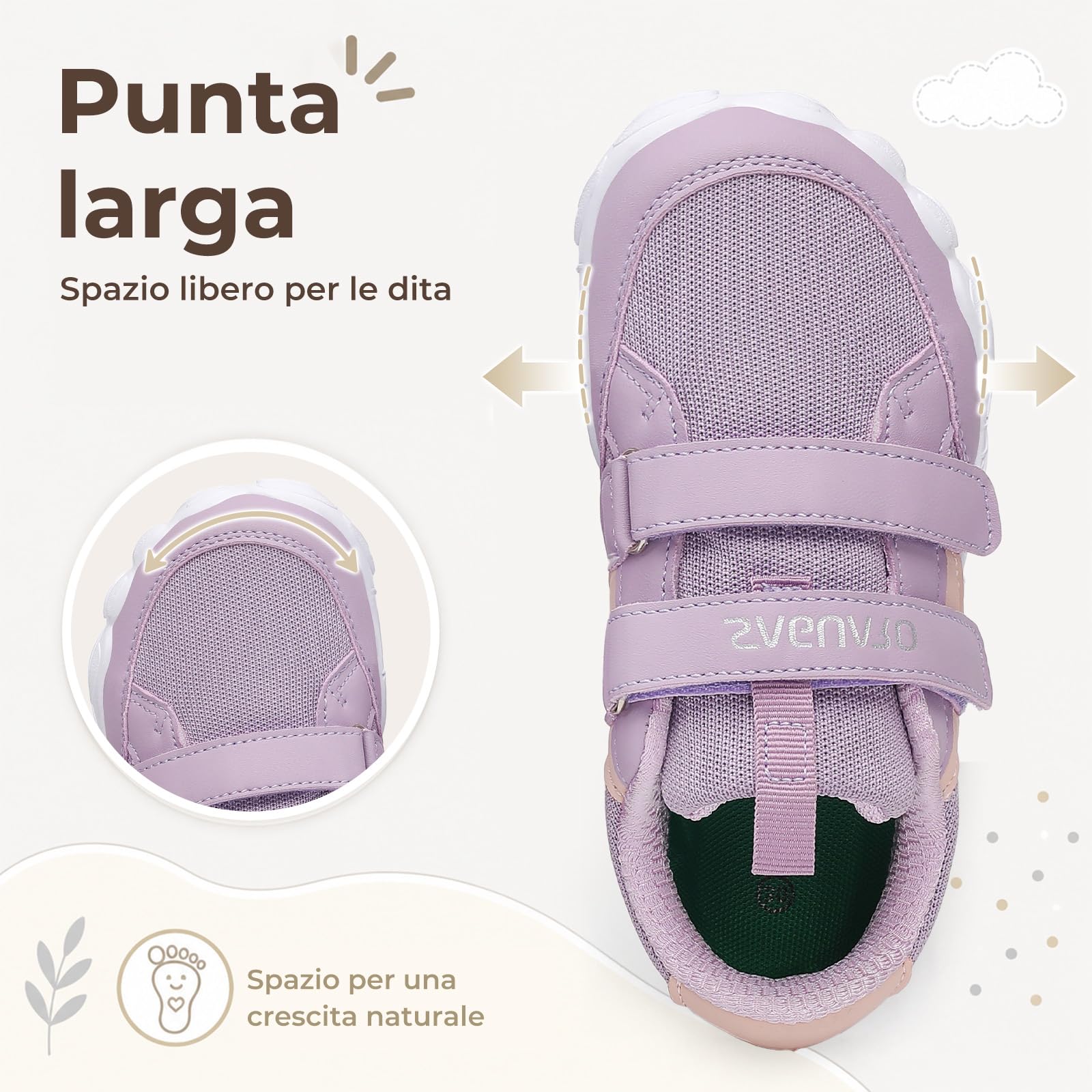 SAGUARO Scarpe Barefoot per Bambini Morbide e Leggere con Punta Ampia e Suola Piatta Gr.25-36
