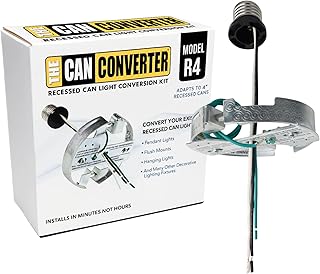 The Can Converter R4 Recessed Can Light Conversion Kit - Home Improvement for 4" Cans, Hardware Converter for Flush Mount Light, Hanging Pendant, & Light Fixture, up to 50 lbs Capacity, UL Certified