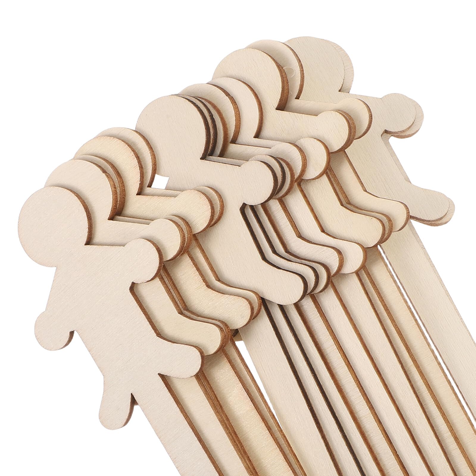 Figuras de Madera para Manualidades Infantiles 150 Piezas Beige
