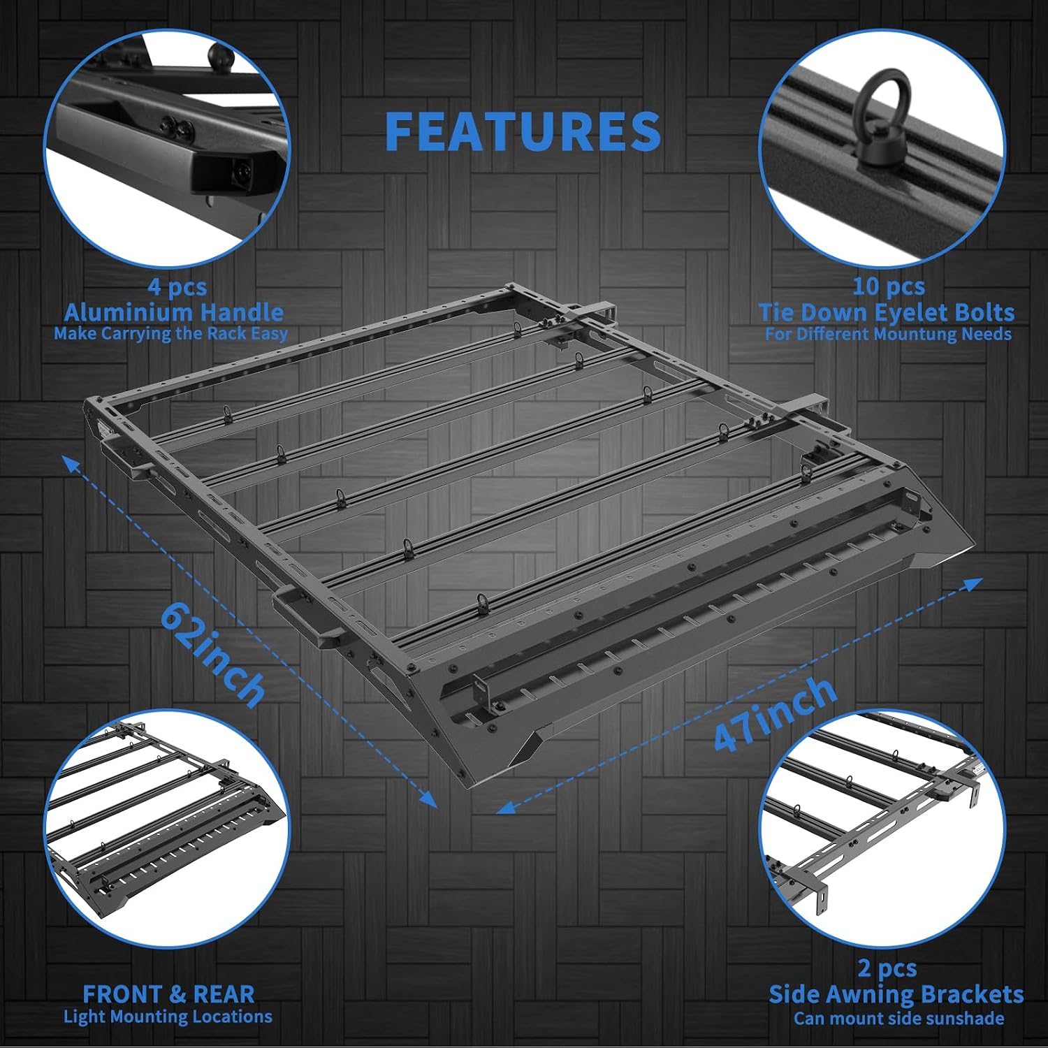 Heavy Duty Roof Rack Compatible with 2024 2025 Toyota Tacoma Double Cab 4 Doors Pickup|Upper Storage for Outdoors Gear|No Drilling Installation