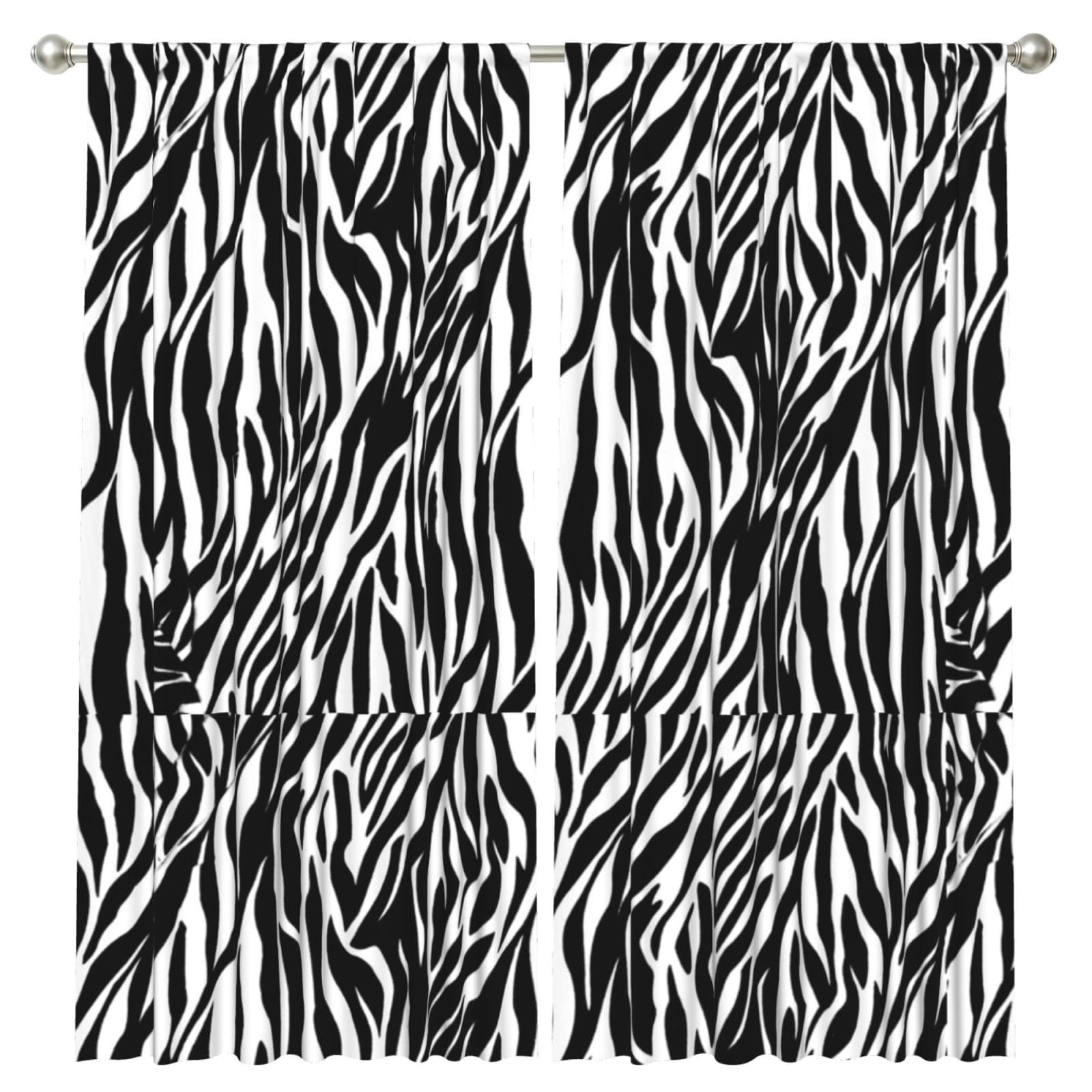 InOmak Zebra Print, 2 Panels Window Curtains 52 x 84 Inch Blackout Curtains for Living Room Bedroom