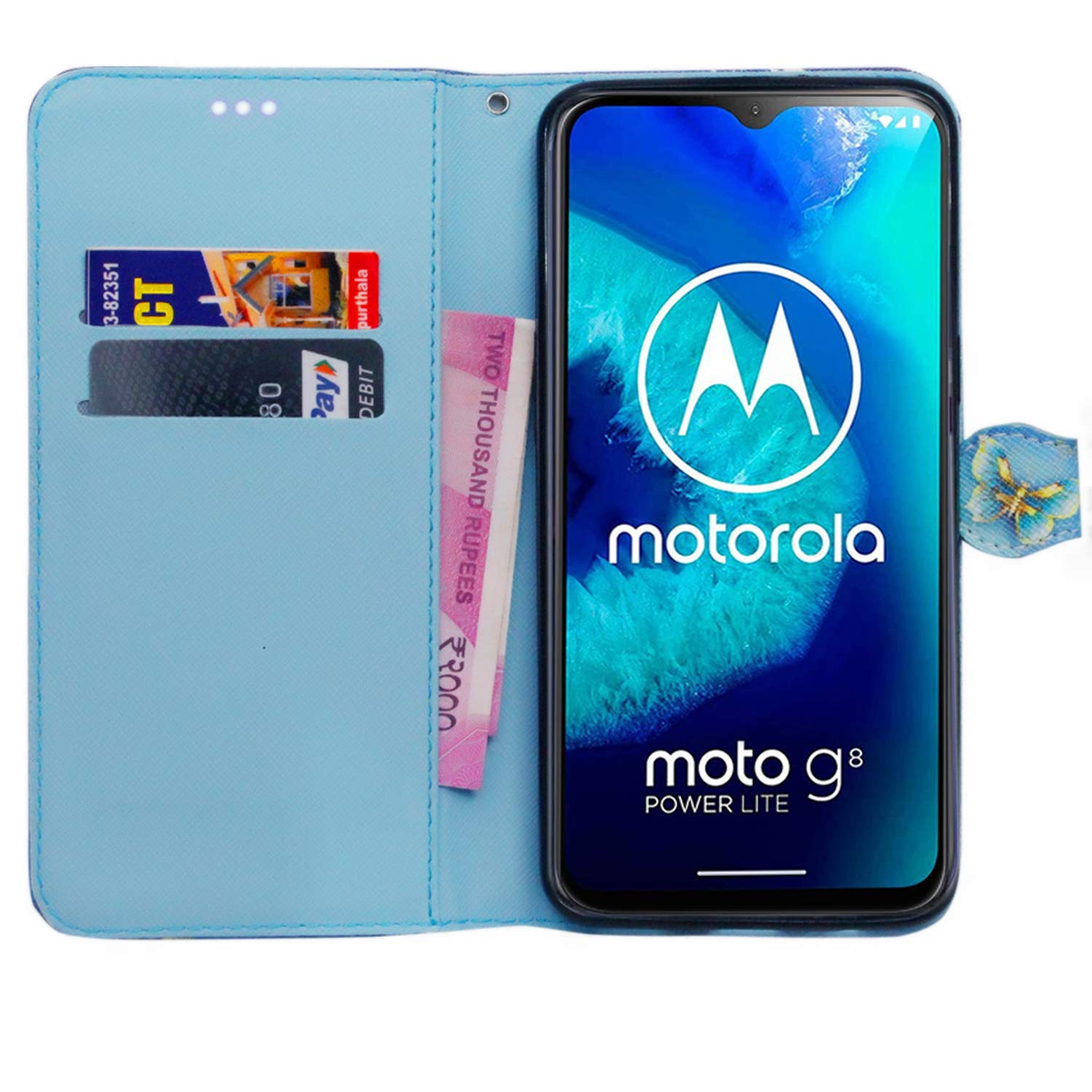 SHIEID Cover Per Motorola Moto G8 Power Lite, Motorola Moto G8 Power Lite Cover Case Per Cellulare Pieghevole Con Slot Per Schede In Pelle Custodia Per Motorola Moto G8 Power Lite-ZSL - Foto 8