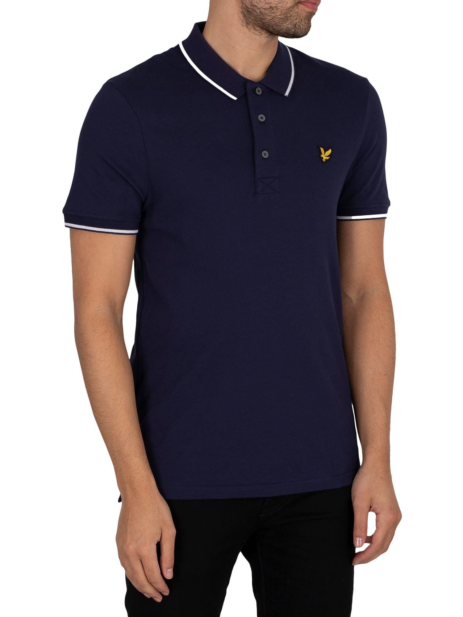 Lyle & Scott Tipped Polo Shirt Navy/White M