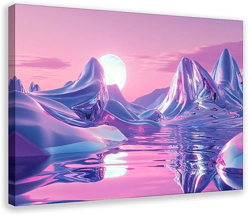XAHOR Vaporwave Dreamcore Art Print  Cyber Retro Aesthetic Poster  Trendy Digital Wall Decor for Modern Interiors Poster for Room Aesthetics Canvas