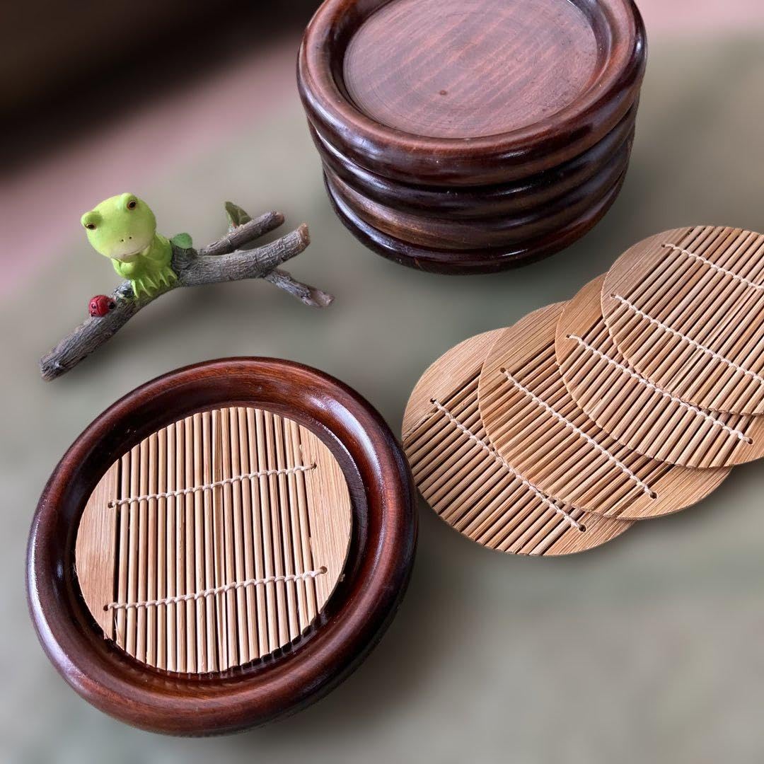 Amazon.co.jp: 木製茶托 夏冬兼用タイプ 5個セット : ホーム＆キッチン