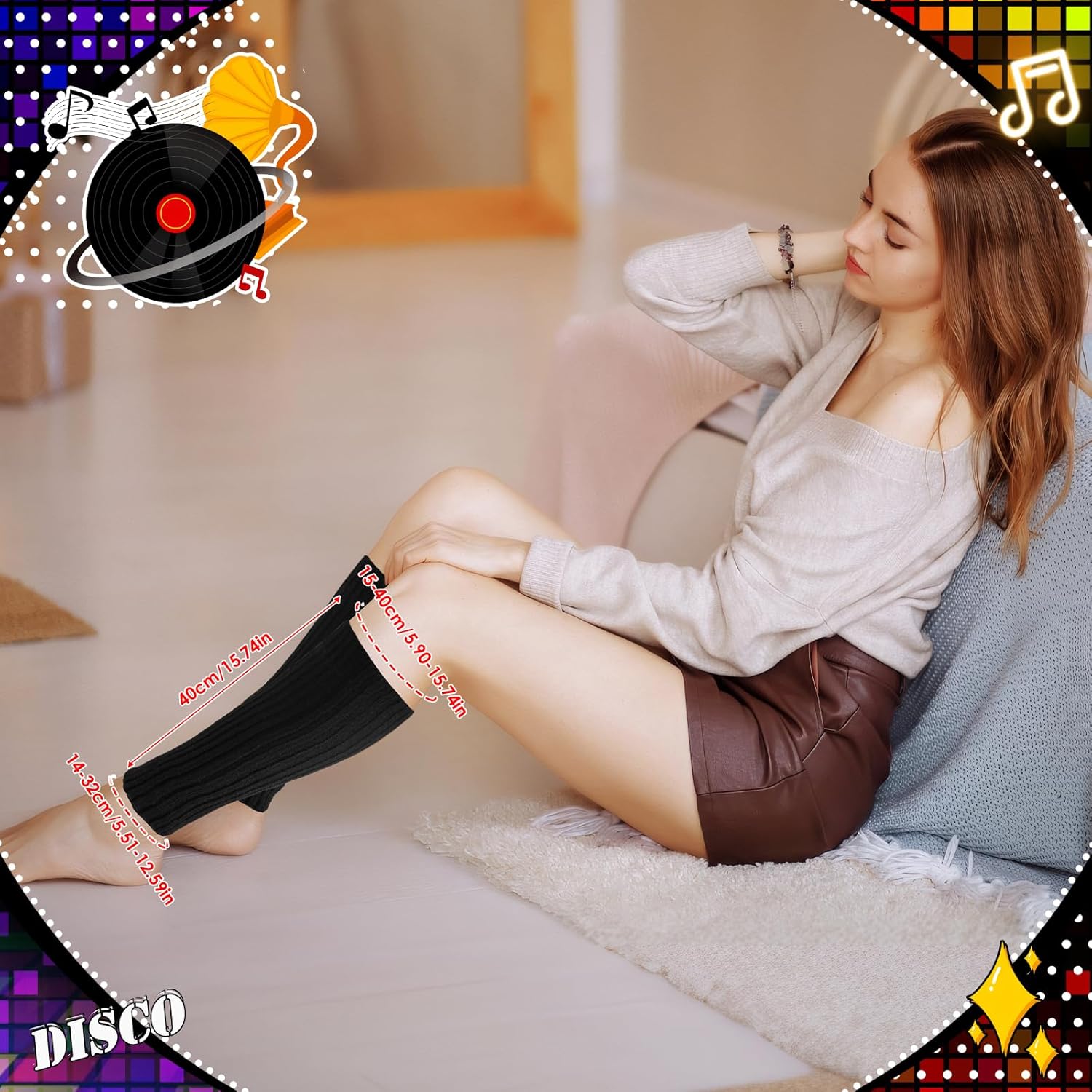 Women's Leg Warmers - 1/2 Pack 80s Retro Fashion Knit for Girls Dance Sports Yoga - Image 7