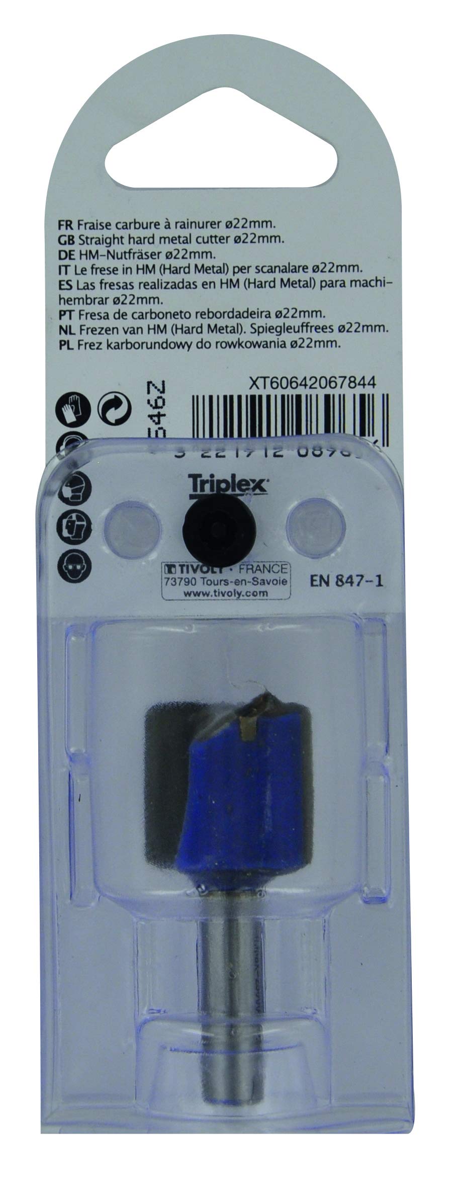 Tivoly XT60642067840 Rechte bovenfrees | 2 diamantgeslepen snijkanten 16 mm