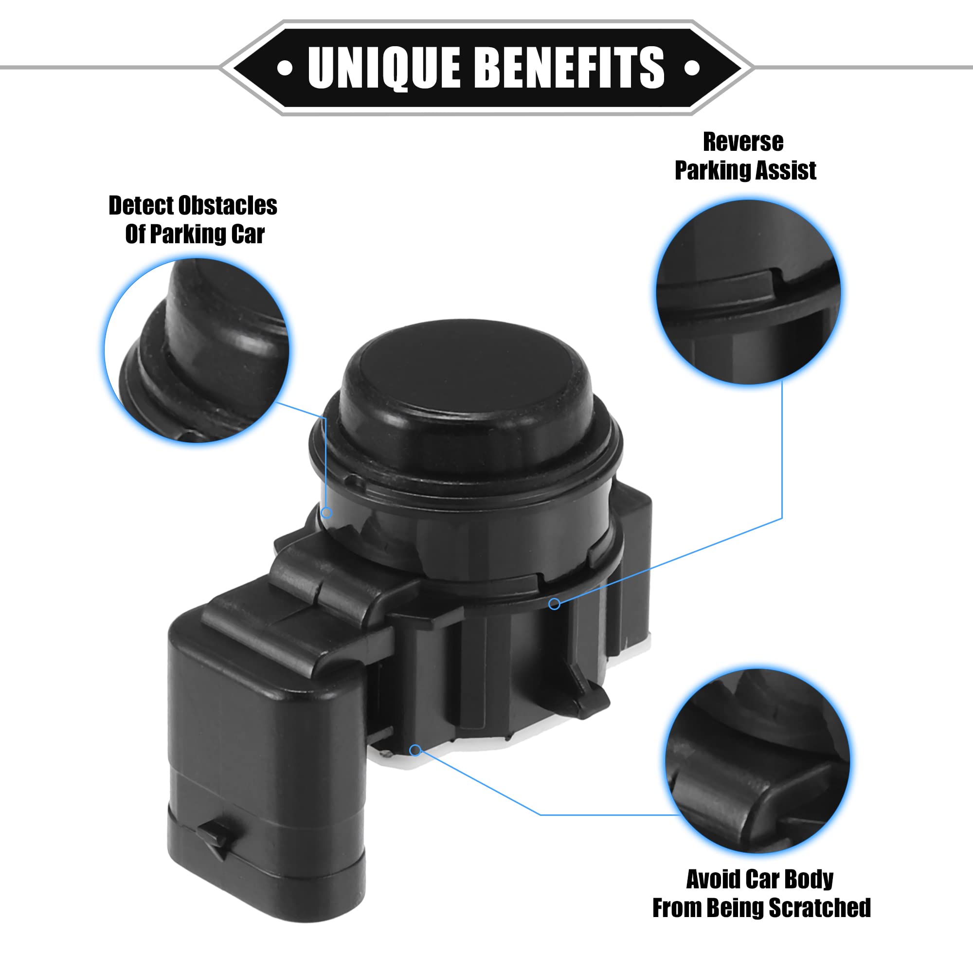 QUARKZMAN 4pz PDC Retromarcia Parcheggio Assistenza Sensore Compatibile per Dodge, Nero