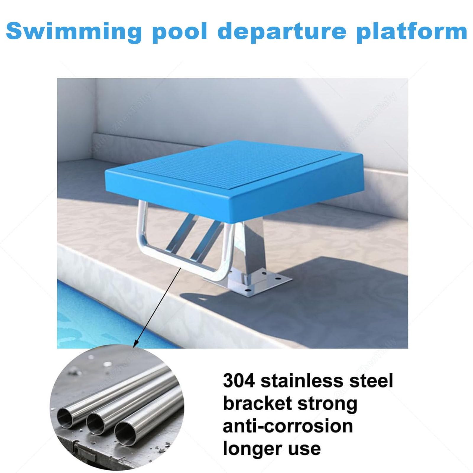 19,7-Zoll-Pool-Startblock mit Sprungbrett und Wettkampfsprungplattform mit Rückenschwimmgriff, robuste Edelstahlbretter für den Einbau im Boden Y2
