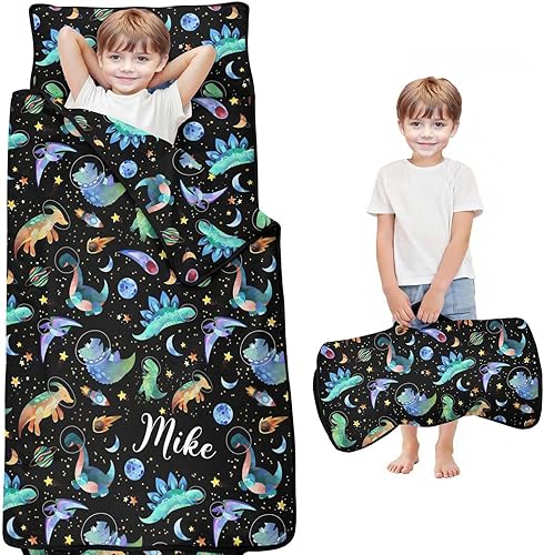 Juego de colchonetas personalizadas para siesta estilo vaquero occidental con nombre, saco de dormir para niños, colchón personalizado para niños