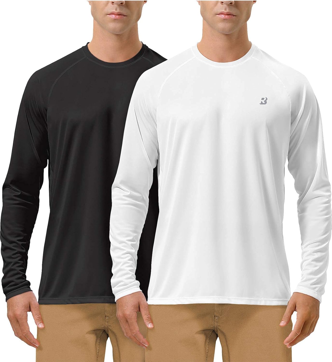 (Size: XL) Men's 2 Pack UPF 50+ Fishing Shirts Long Sleeve UV Sun Protection Tops