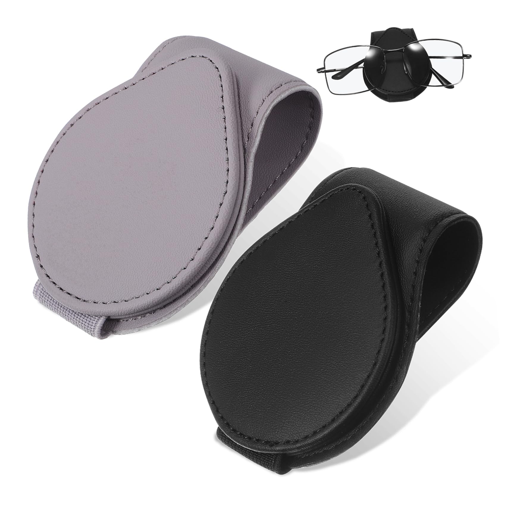 SOLUSTRE 6pezzi Portaocchiali Auto Supporto Magnetico Per Occhiali e Carte Accessorio Per Visiera Auto Protezione Da Graffi e Danni Facile Installazione e Design Efficiente