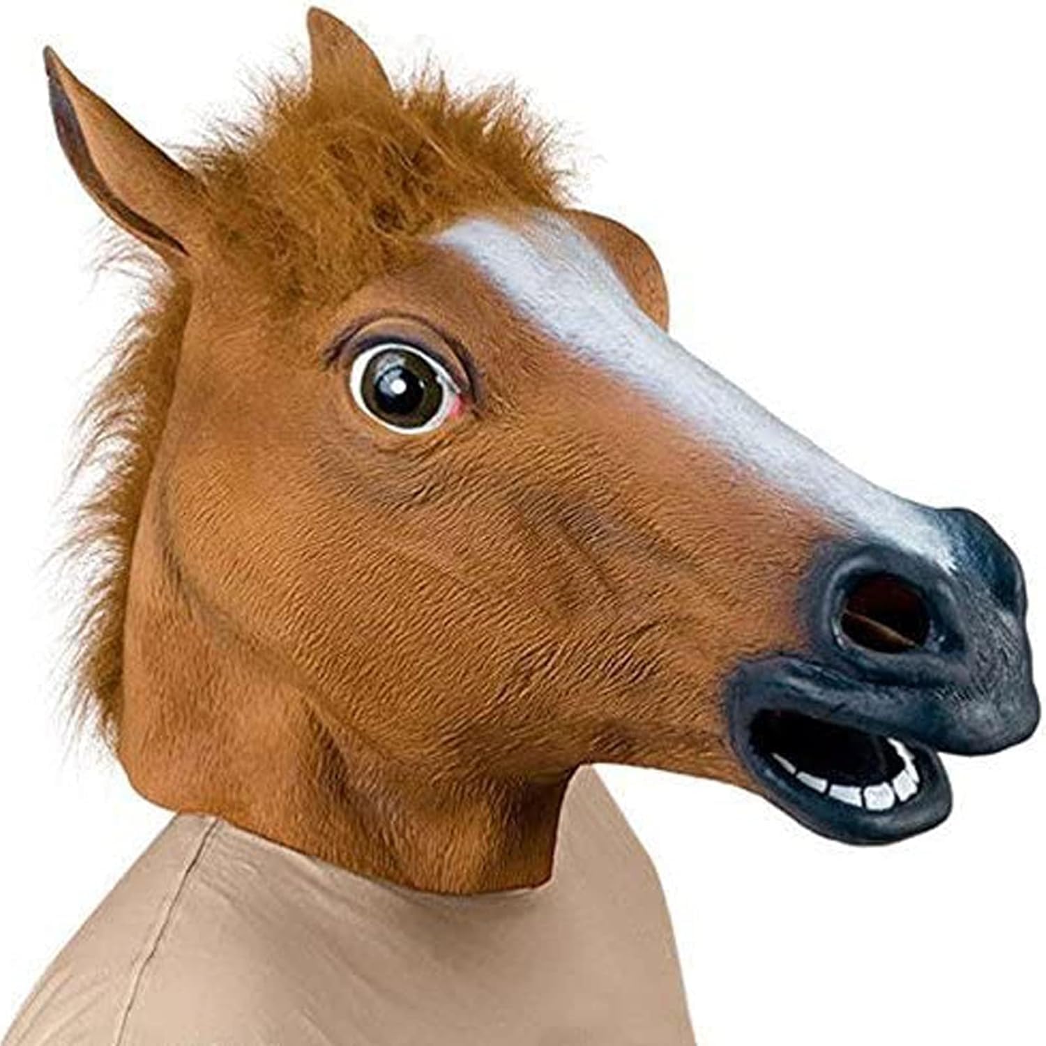Deluxe Novelty Halloween Costume Party Latex Animal Head Mask Horse