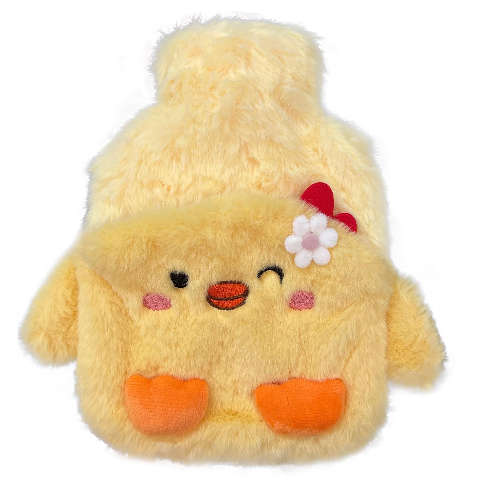 Photo 1 of Duck Rubber Hot Water Bottle with Cute Plush Cover, Classic Rubber Hot and Cold Water Bottle for Pain Relief Headaches Cramps and Winter Warmth