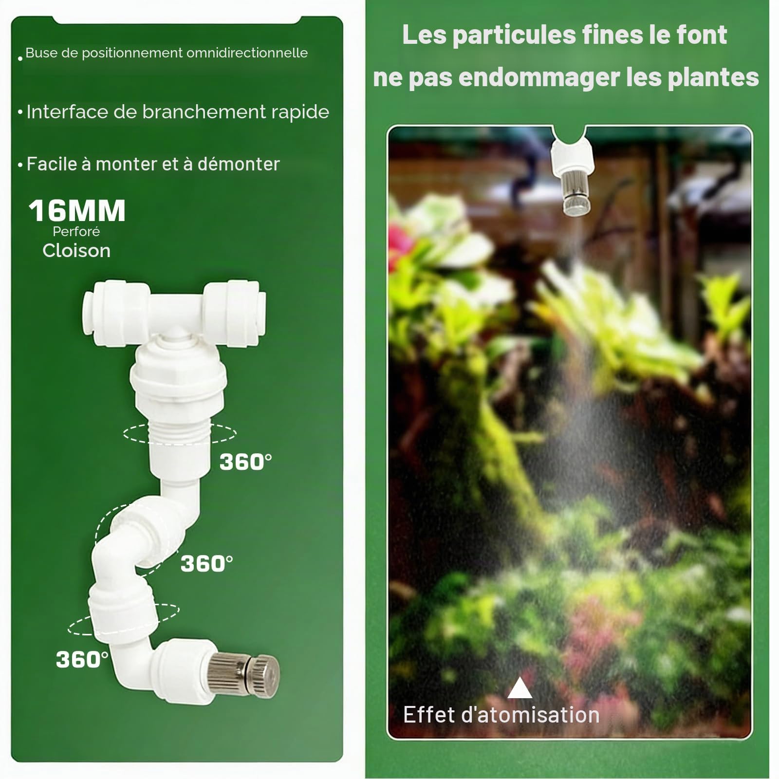 Système d'arrosage intelligent pour terrarium - Système intelligent de brume pour reptiles - Avec buses de pulvérisation à 360 ° - Minuterie - Humidificateur pour reptiles - Vaporisateur automatique
