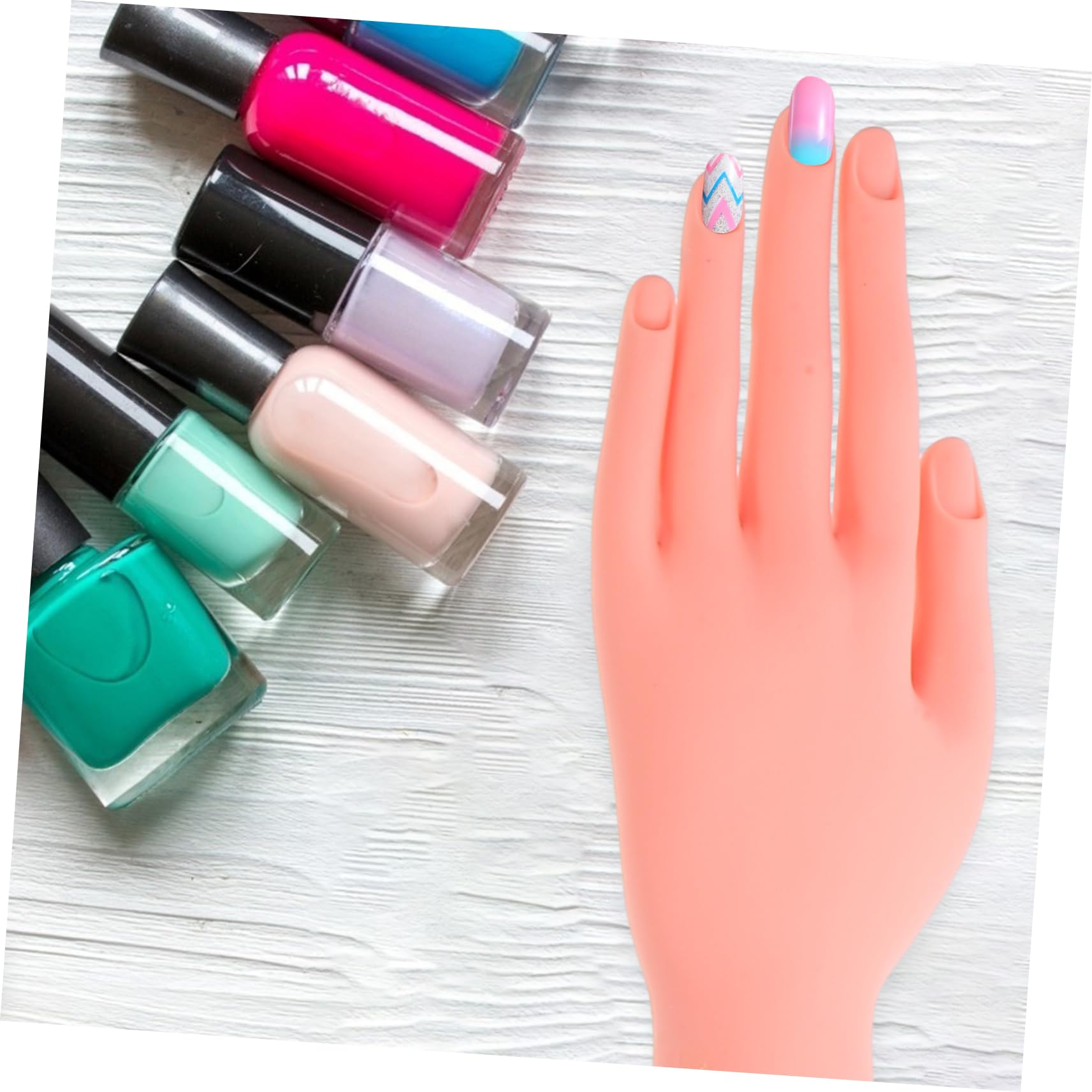 SHERCHPRY Art Riutilizzabile con Mano Unghie in Pratica per Plastica 100 Finte Corte Principianti e Artisti Manicure Professionali